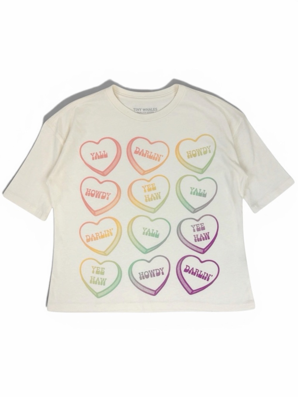 Tiny Whales Cream Rainbow Heart Graphic Tee - Kids